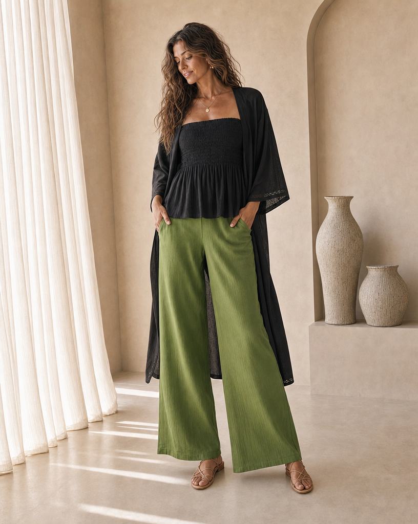 Rae Long Kimono // Luna Plain Solid