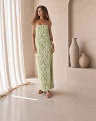 Sage Long Dress // Mystic Heart Print