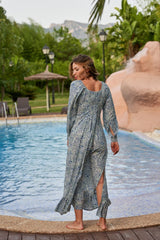Eloa Boho Dress // Eivissa Print - Blue