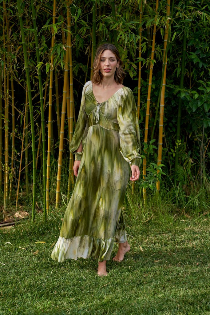 Eloa Boho Dress // Xuclar Tie Dye in Green