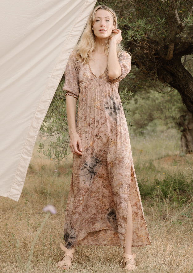 Dulce Long Dress // Shibori Tie Dye