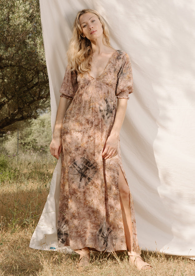 Dulce Long Dress // Shibori Tie Dye