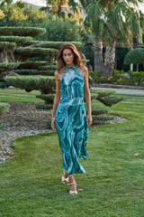 Kailani Soiree Dress // Es Canar Tie Dye - Green