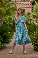Koa Midi Dress // Es Vedra Tie Dye - Green