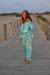 Novella Jumpsuit // Tanit Tie Dye - Green