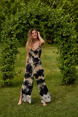 Lia Jumpsuit // Carbo Tie Dye - Black