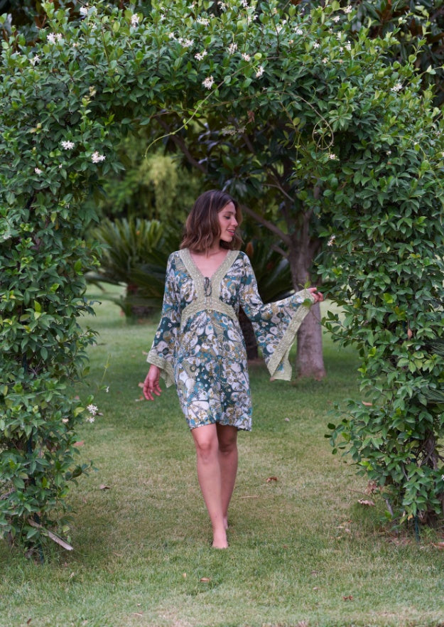 Cora Tunic Dress // Gertrudis Print– Verde