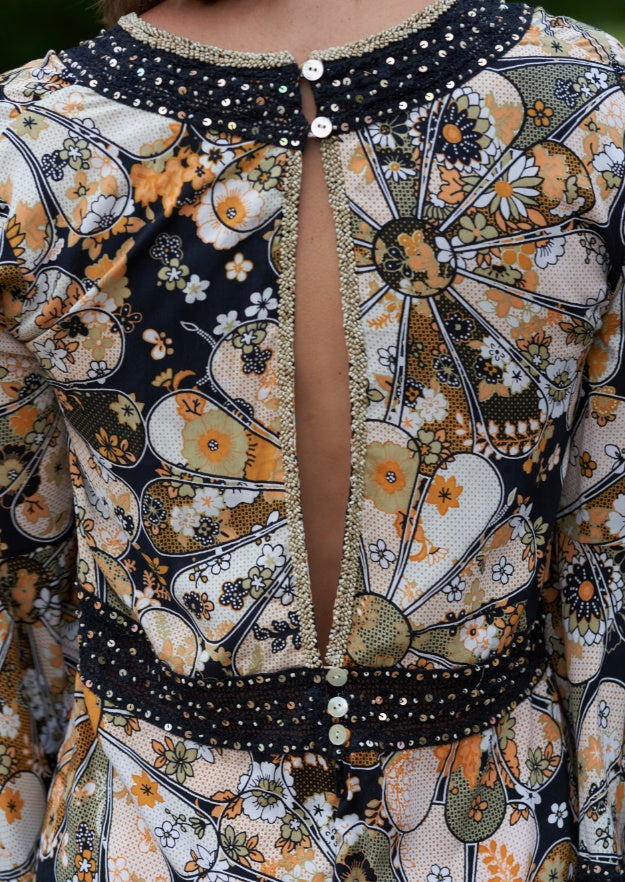 Cora Tunic Dress // Gertrudis Print - Terracotta