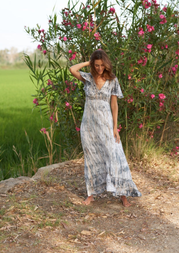 Ines Dress // Tanit Tie Dye - Grey