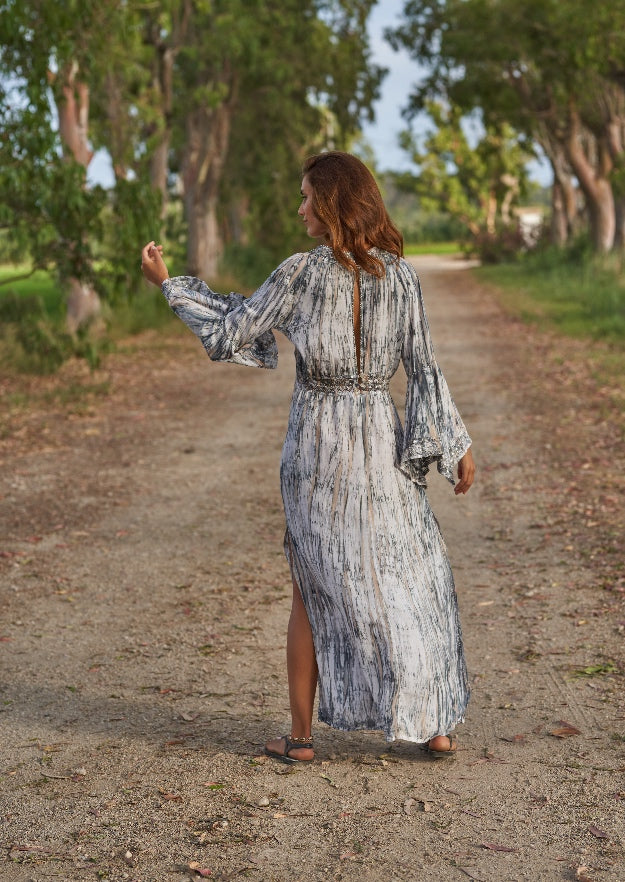 Cora Kaftan // Tanit Tie Dye - Grau