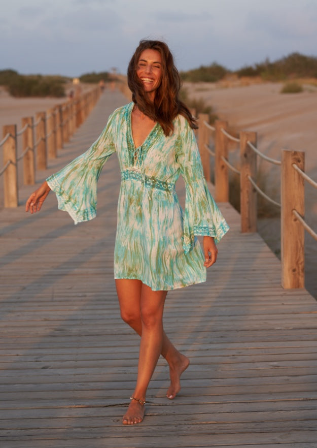 Cora Tunic Dress // Tanit Tie Dye – Verde