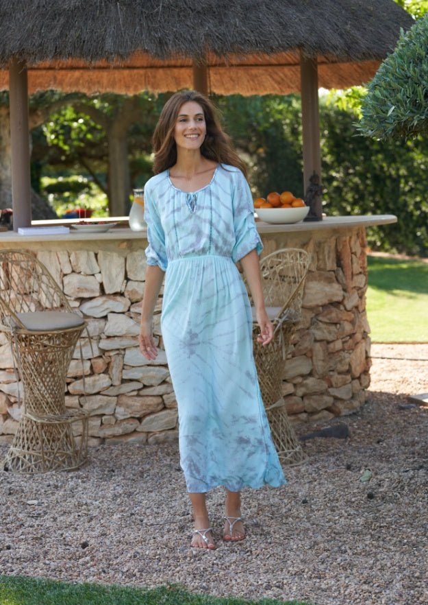 Bella Kaftan // Bassa Tie Dye - Himmelblau