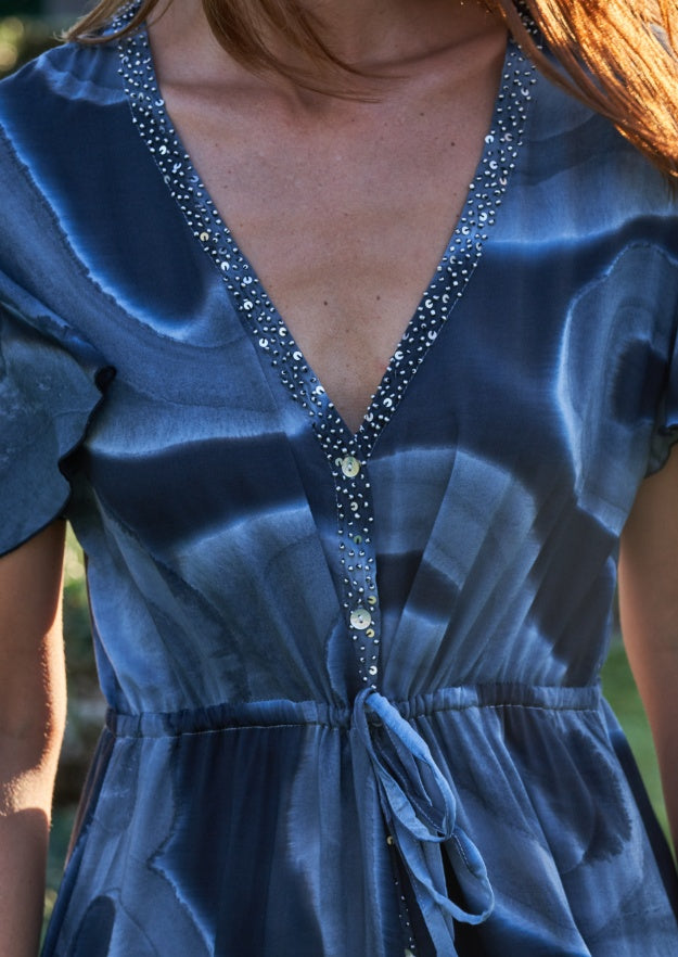 Edie Duster Dress // Es Canar Tie Dye - Grey
