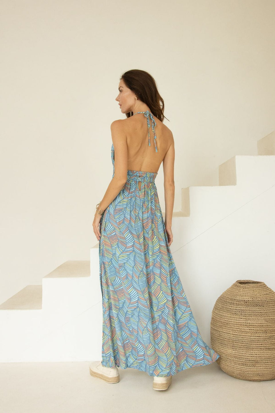 Savannah Long Dress // Leaves print