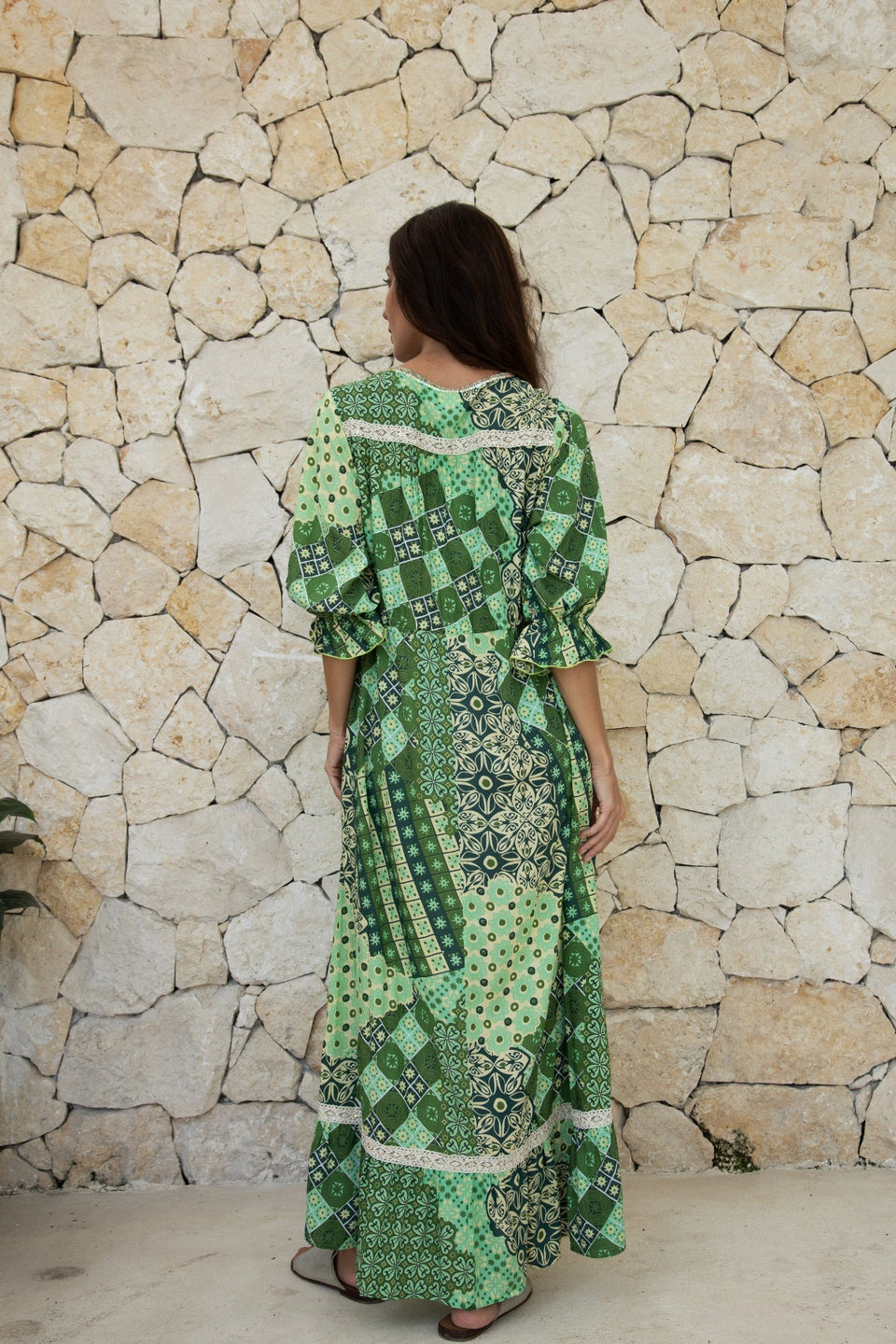 Celosia Long Dress // Patchwork Print