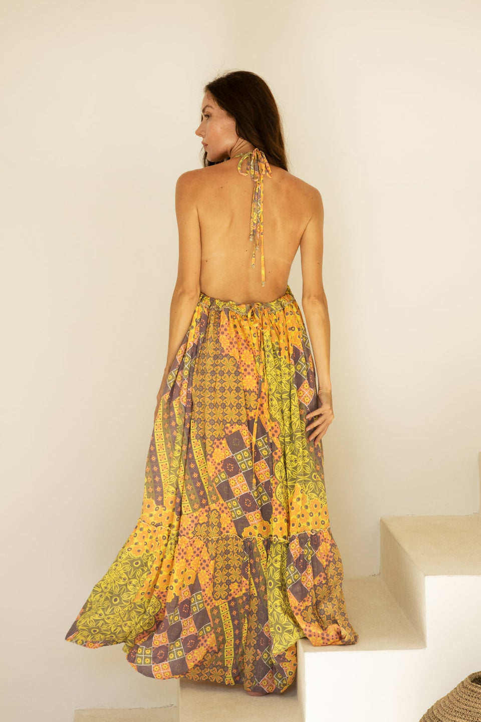 Paloma Long Dress // Patchwork Print