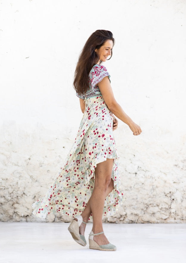 Norah Dress // Vadella Print - Cream