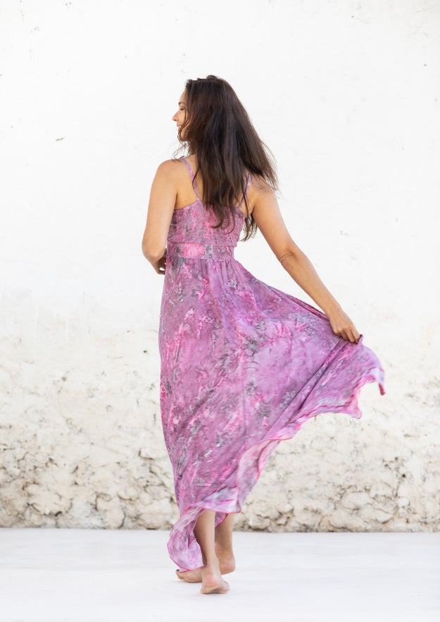 Abito Boho Eda // Molí Tie Dye - Rosa