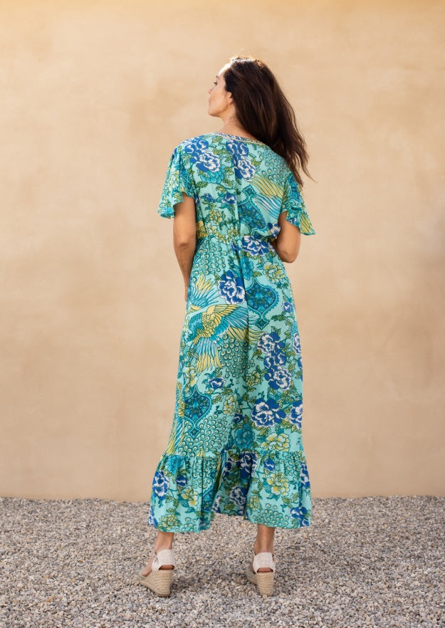 Robe Edie Duster // Illetas Print - Bleu