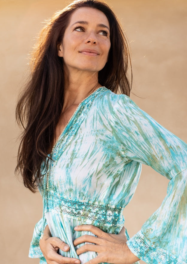 Cora Kaftan // Tanit Tie Dye - Vert