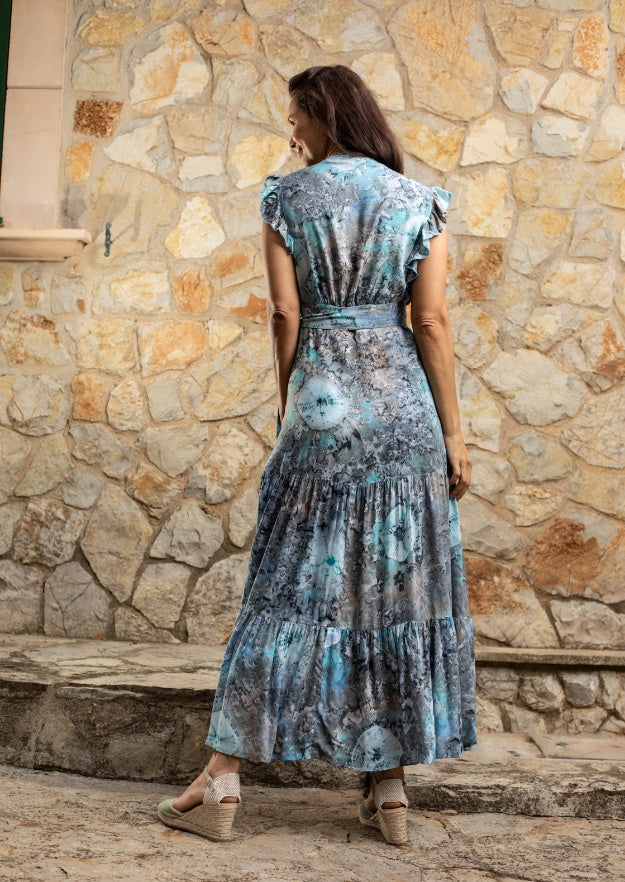 Izzy Wrap Dress // Bora Tie Dye - Blu