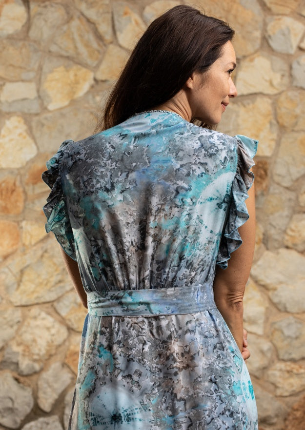 Robe portefeuille Izzy // Bora Tie Dye - Bleu