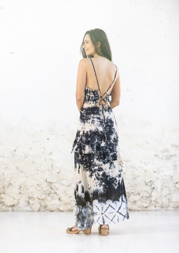 Abai Dress // Carbo Tie Dye - Black