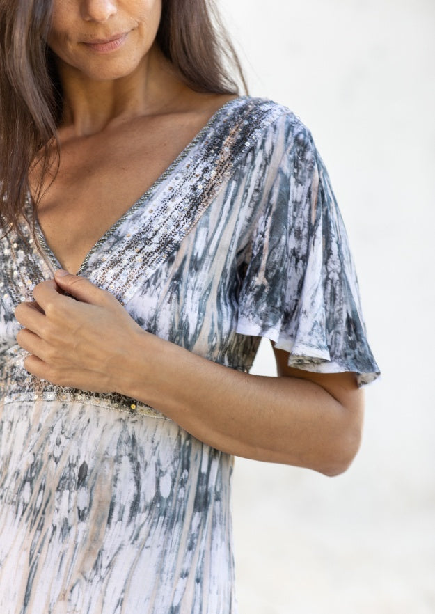 Ines Dress // Tanit Tie Dye - Grey