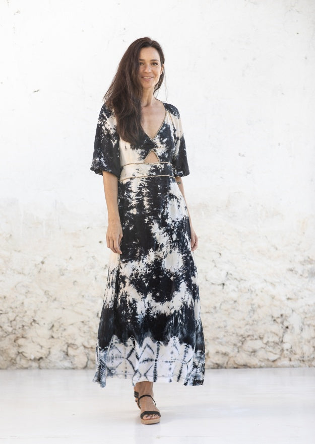 Robe Lana Manipura // Carbo Tie Dye - Noir