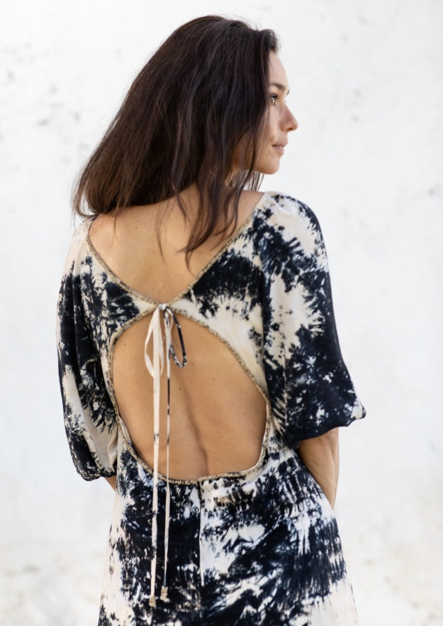 Robe Lana Manipura // Carbo Tie Dye - Noir