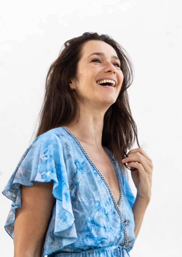 Ella Blouse // Molí Tie Dye - Blue